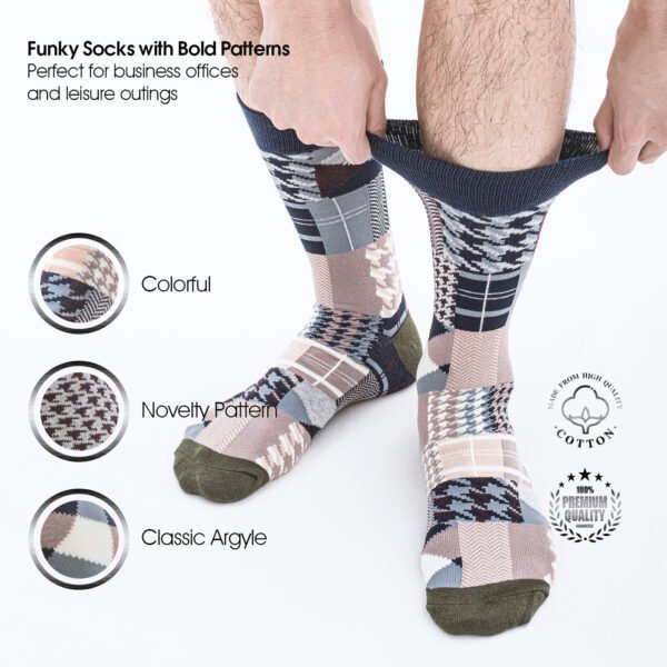 Men's Dress Socks Premium Cotton Casual Socks, 4-Pack