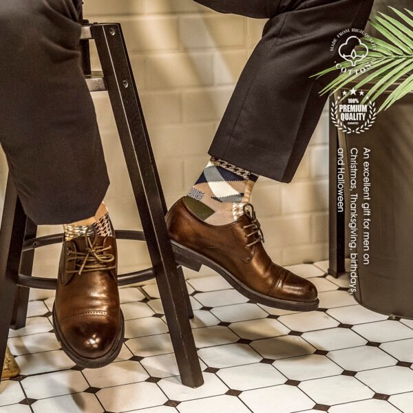 Men's Dress Socks Premium Cotton Casual Socks, 4-Pack