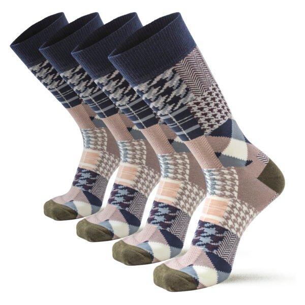 Men's Dress Socks Premium Cotton Casual Socks, 4-Pack