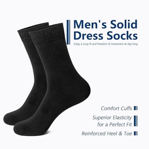 Men's Dress Crew Socks Soft Dress Socks, 6-Pack