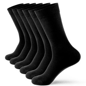 Men's Dress Crew Socks Soft Dress Socks, 6-Pack